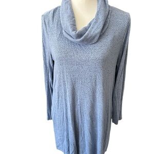 Apt. 9 Periwinkle Blue Cowl Neck Long Sleeve Sweater Dress with Pockets